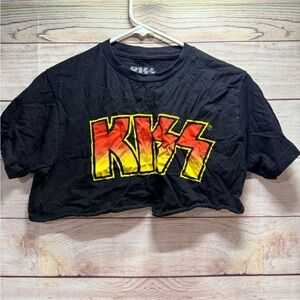 Kiss Band Shirt Custom Crop Top Sz Medium Pre Owned